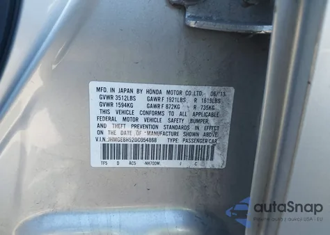 2013 Honda Fit Sport из США, поврежденный, VIN JHMGE8H52DC054868